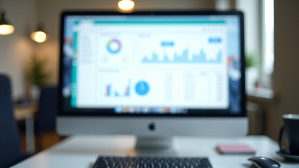 Statistik-Dashboard auf dem Computer zeigt monatliche Budgetverteilung und Ausgabentrends in Diagrammen