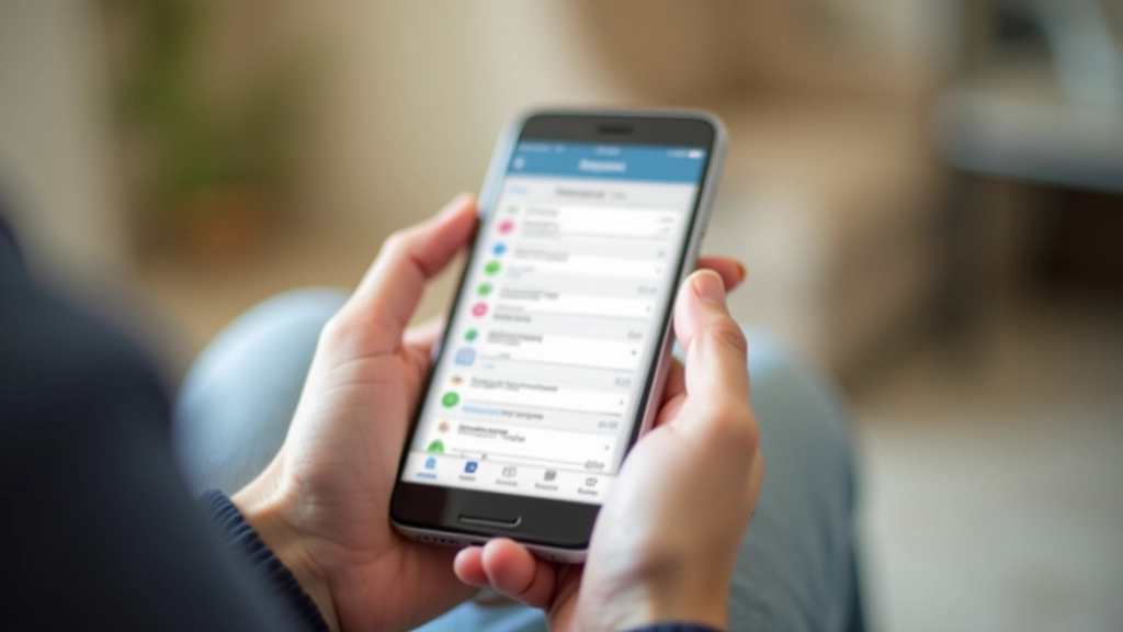 Hände halten Smartphone mit aktiver Budget-App und detaillierten Ausgabenanalysen