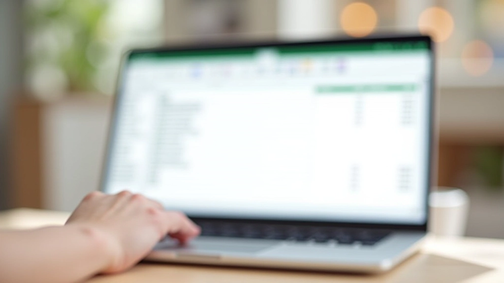 Laptop-Bildschirm mit Excel-Haushaltsbuch-Vorlage und Budgetplanung