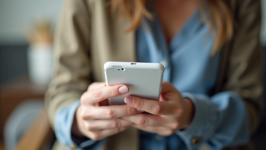 Person nutzt Budget-App auf Smartphone zur Kategorisierung von Ausgaben