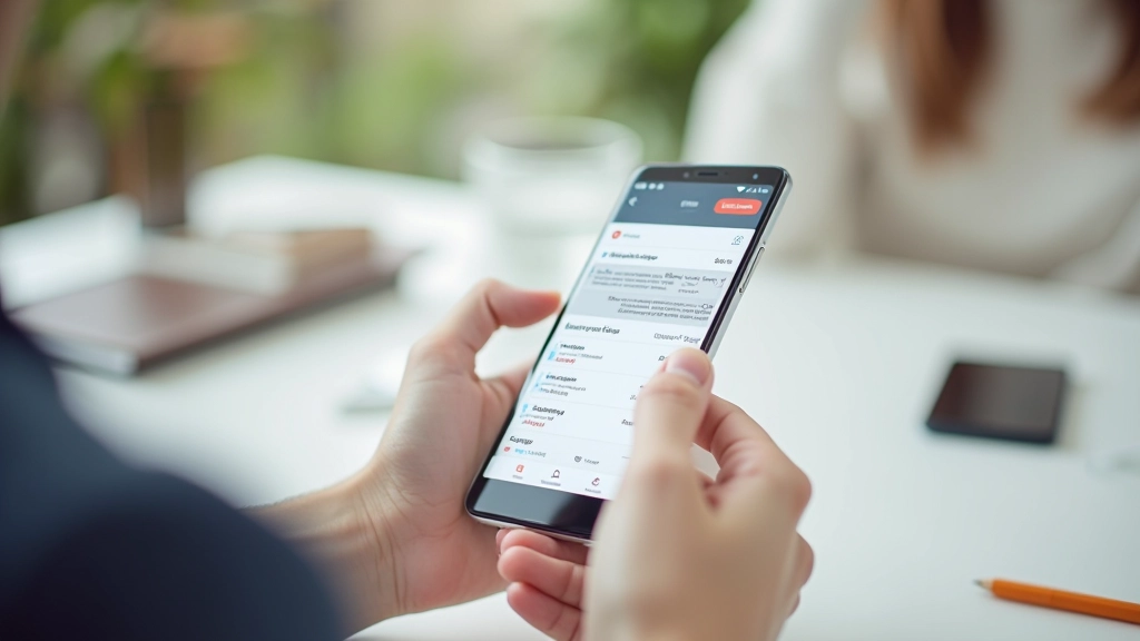Smartphone mit Budget-App-Interface zeigt Kategorien und Ausgabentracking auf dem Bildschirm