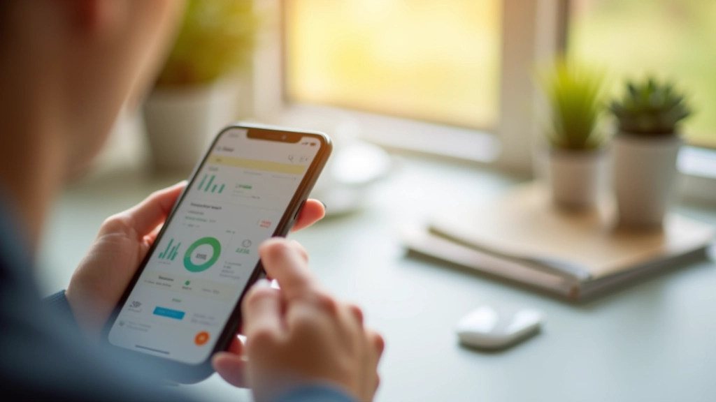 Detailaufnahme einer Hand, die auf einem Smartphone die Budget-App öffnet