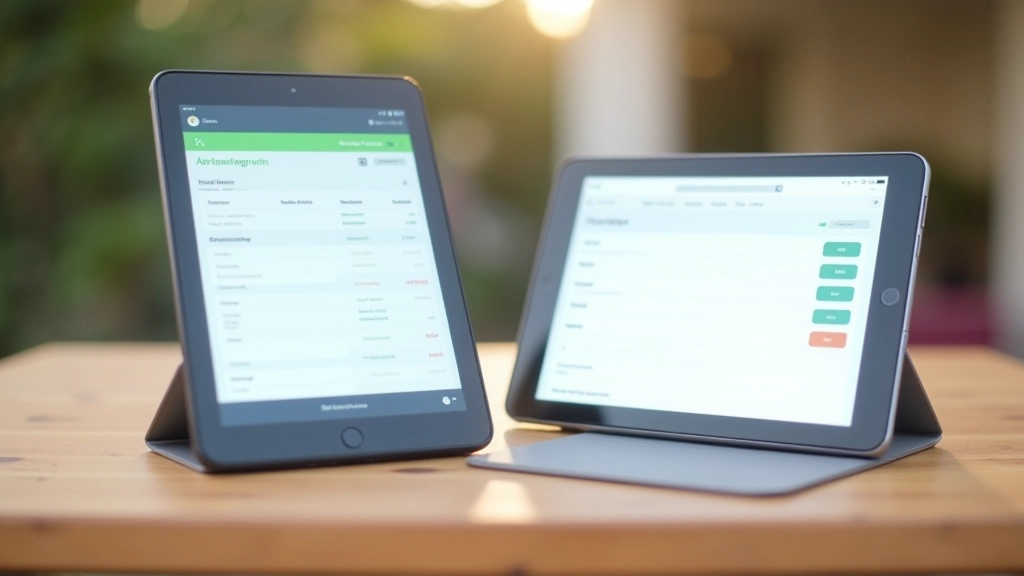 Side-by-side Vergleich der beiden App-Interfaces auf Tablet-Bildschirmen
